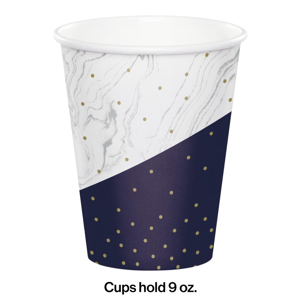 96ct Bulk Navy and Gold Birthday Paper Cups