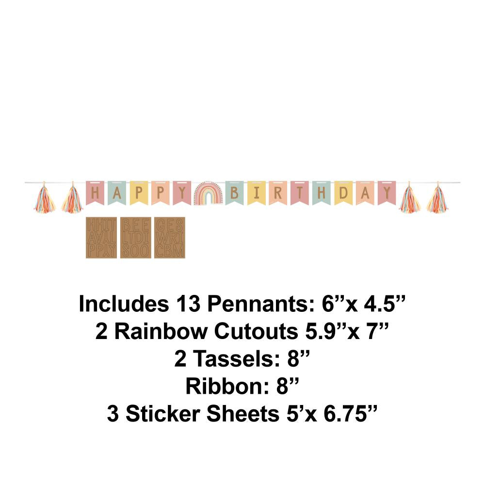 12ct Bulk Boho Rainbow Banners