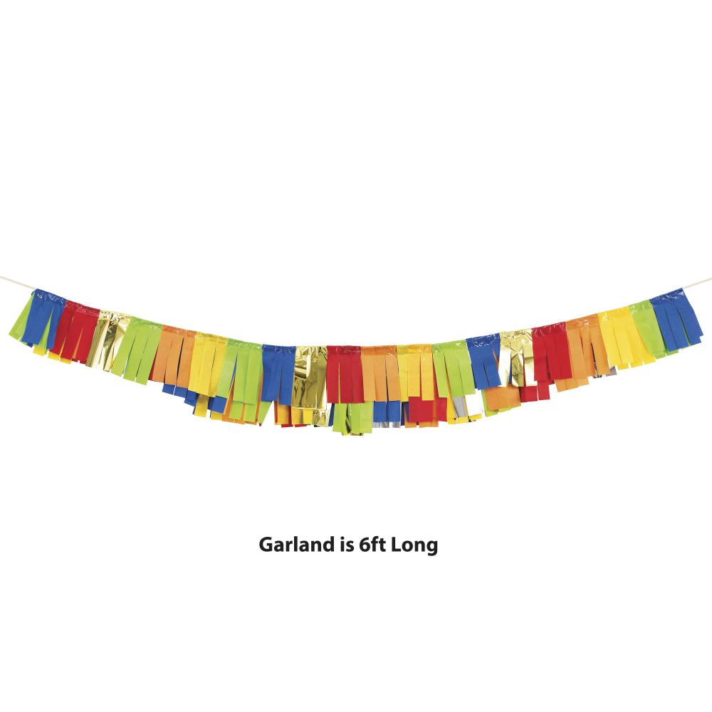 6ct Bulk Primary Color Fringe Garlands