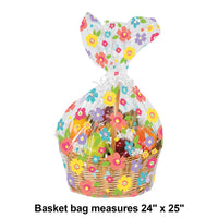 Bulk Case of Spring Floral Cello Basket Bag