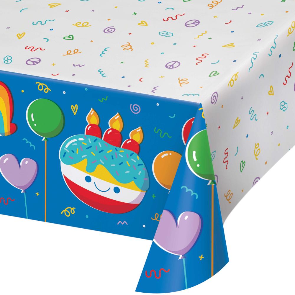 Tablecover, Paper 54" x 96" - Bubbly Birthday Party Decoration from Bulk Party Decorations