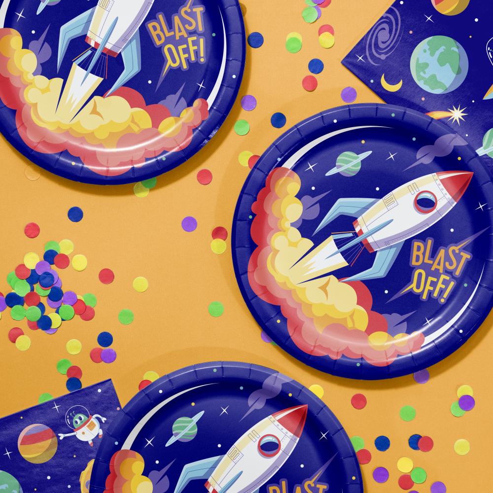Dinner Plate - Space Adventures Party Decoration from Bulk Party Decorations