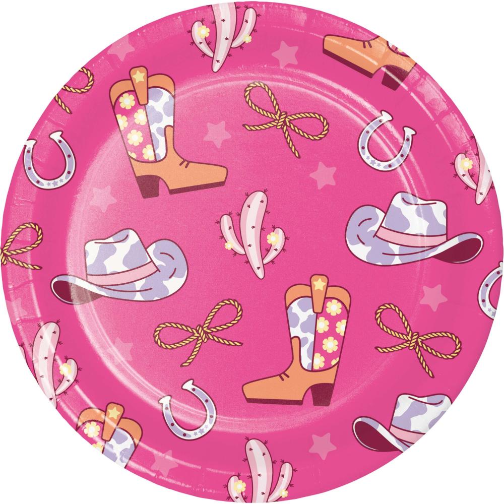 Dinner Plate - Boots and Bows Party Decoration from Bulk Party Decorations