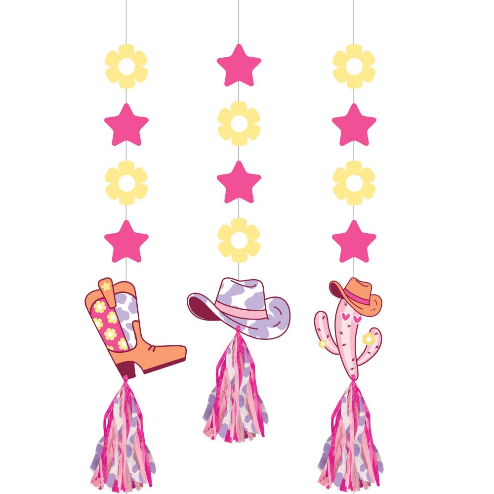 Hanging Cutouts w/ Tassels - Boots and Bows Party Decoration from Bulk Party Decorations