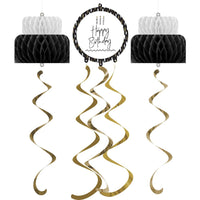 Hanging Décor w/ HC and Danglers - Golden Wishes Party Decoration from Bulk Party Decorations