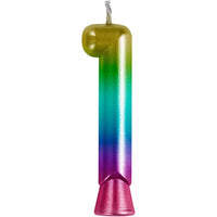 nan - Rainbow Metallic 1 Birthday Candle Party Decoration from Bulk Party Decorations