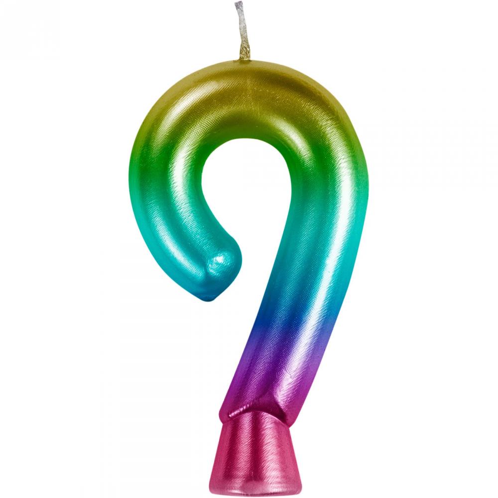 nan - Rainbow Metallic 9 Birthday Candle Party Decoration from Bulk Party Decorations