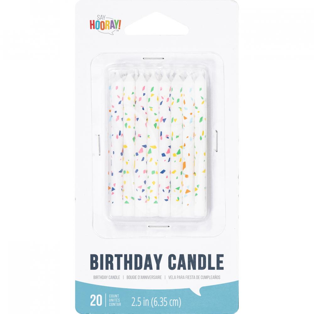 Confetti Print Birthday Candles - nan Party Decoration from Bulk Party Decorations