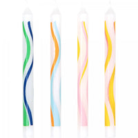 Multicolor Wave Print Birthday Candles - nan Party Decoration from Bulk Party Decorations