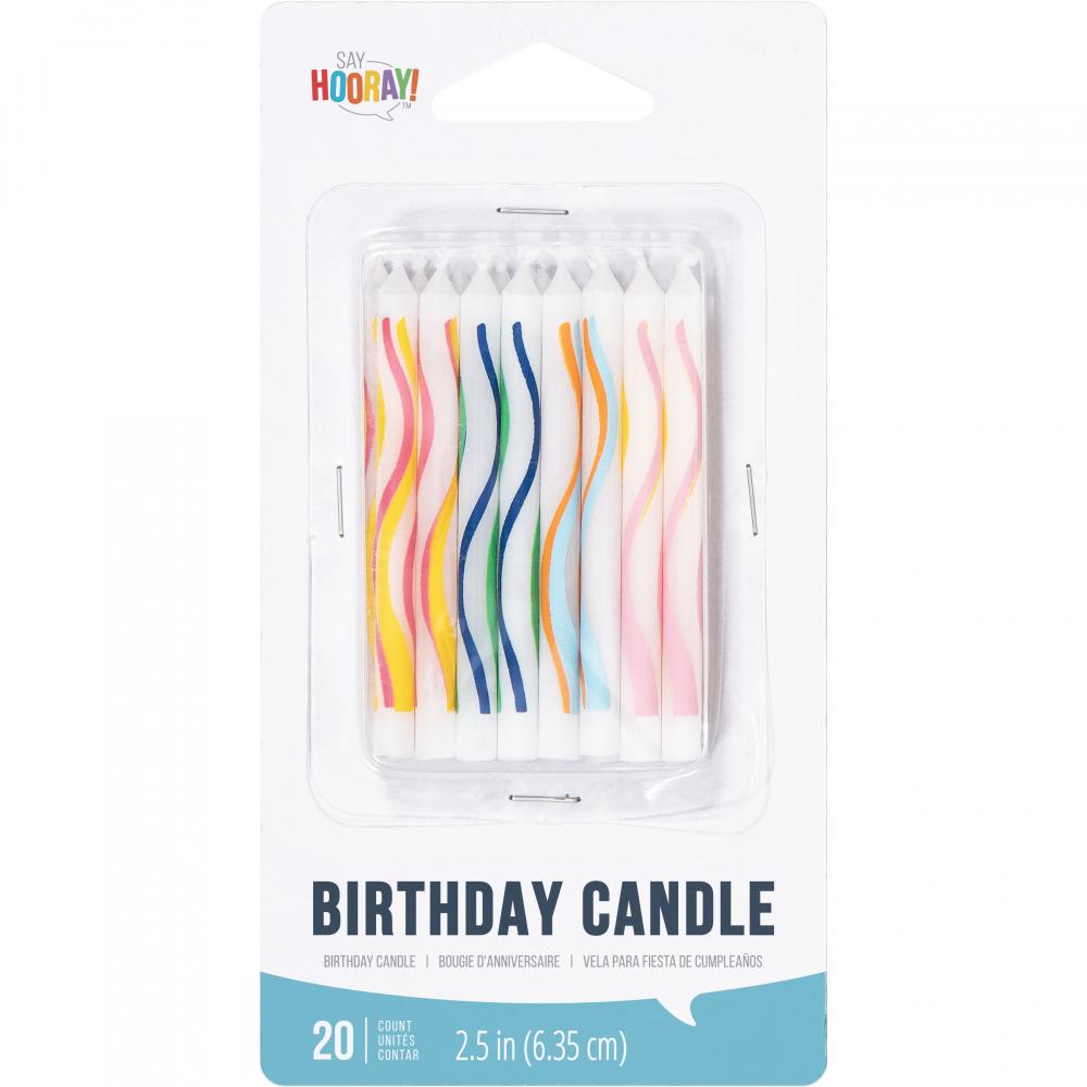 Multicolor Wave Print Birthday Candles - nan Party Decoration from Bulk Party Decorations