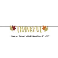 Bulk Case of Thankful Fall Ribbon Banner Shaped