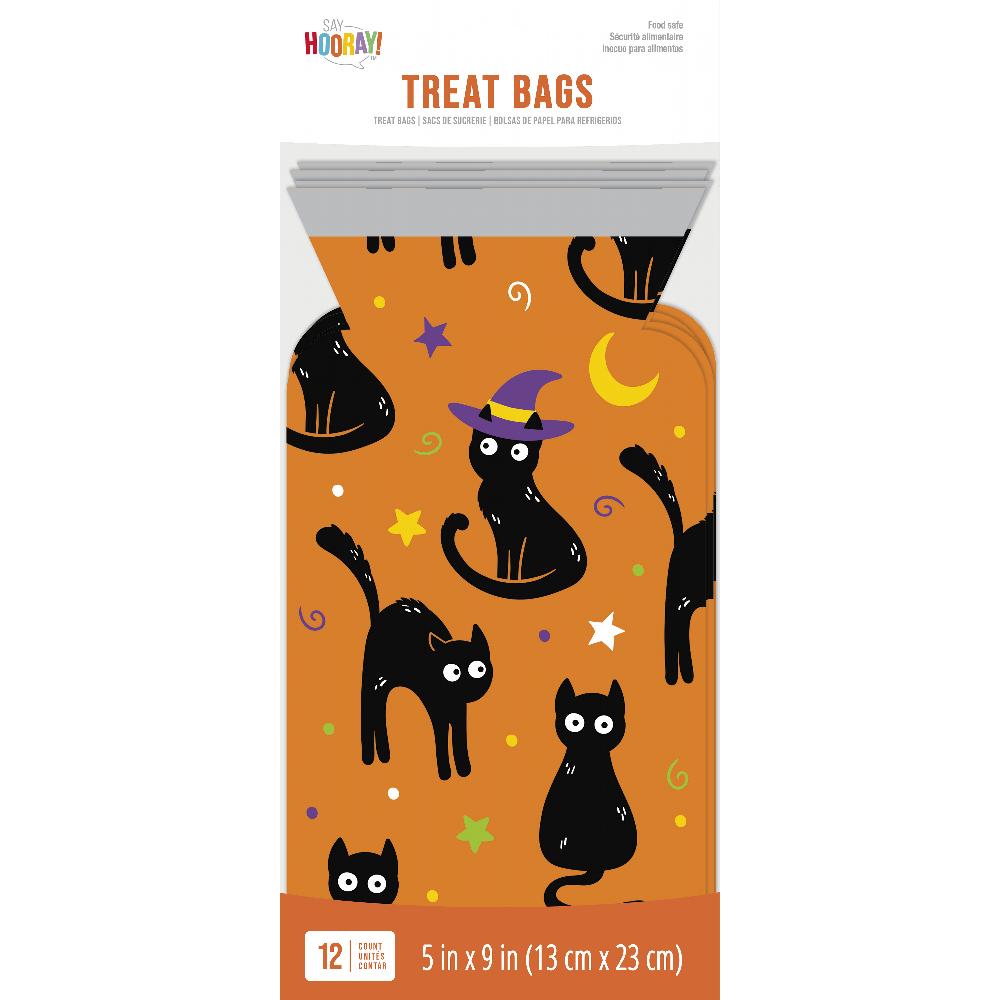 Bulk Case of Halloween Cat Cello Bag with Zipper