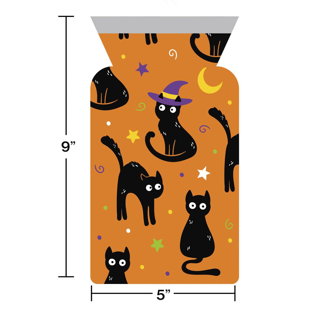Bulk Case of Halloween Cat Cello Bag with Zipper
