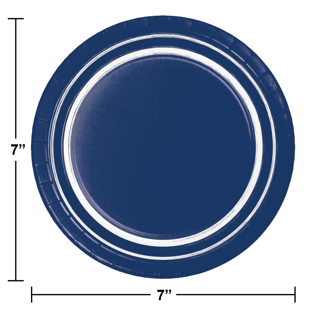 Bulk Case of Navy Blue 10ct Sturdy Style 6.75 Inch Dessert Plate