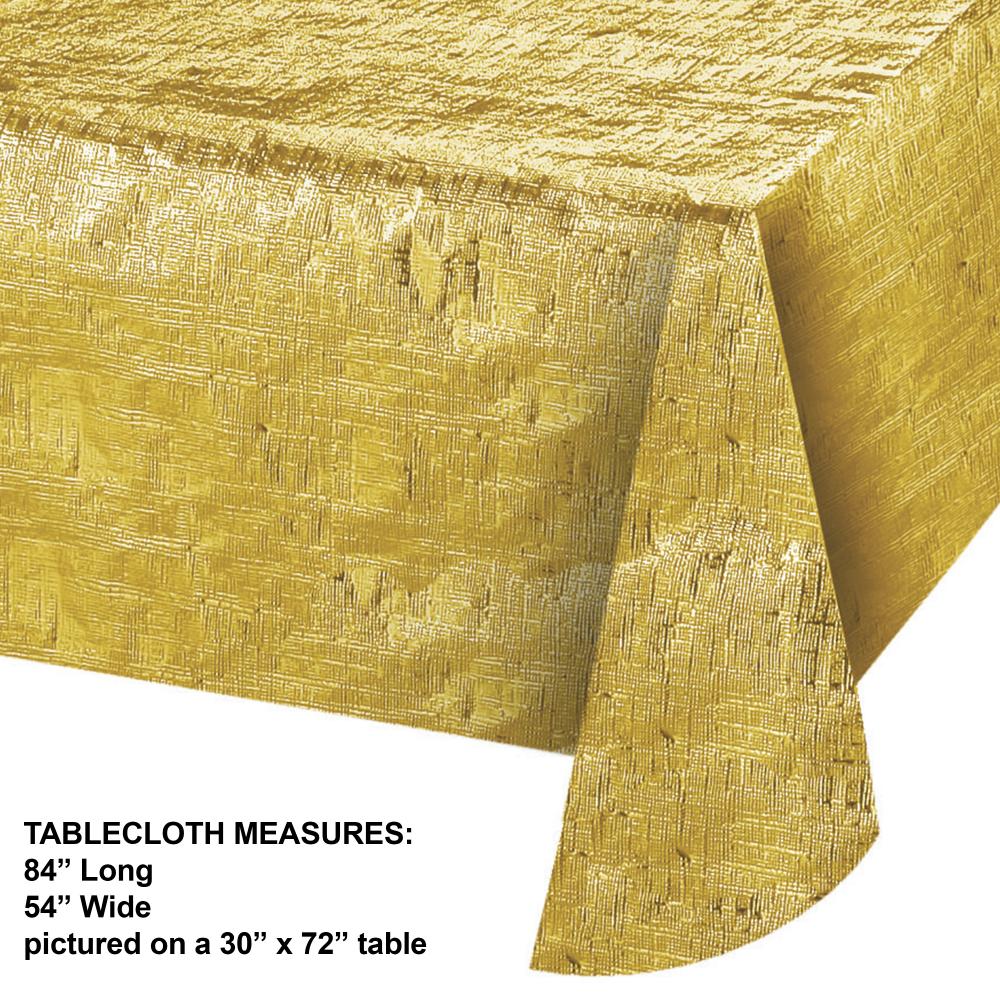 Tablecover 54" x 84" - Metallic Gold Party Decoration from Bulk Party Decorations
