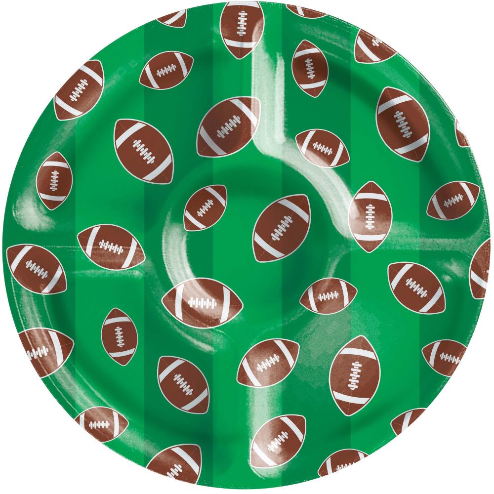 Tailgate Decor Football Plastic Compartment Tray (Case of 6) by Creative Converting