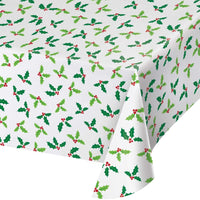 Plastic Tablecover - Christmas Holly Party Decoration from Bulk Party Decorations