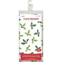 Plastic Tablecover - Christmas Holly Party Decoration from Bulk Party Decorations