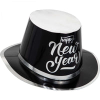 New Year's Black and Silver Top Hat (Case of 12) by Creative Converting