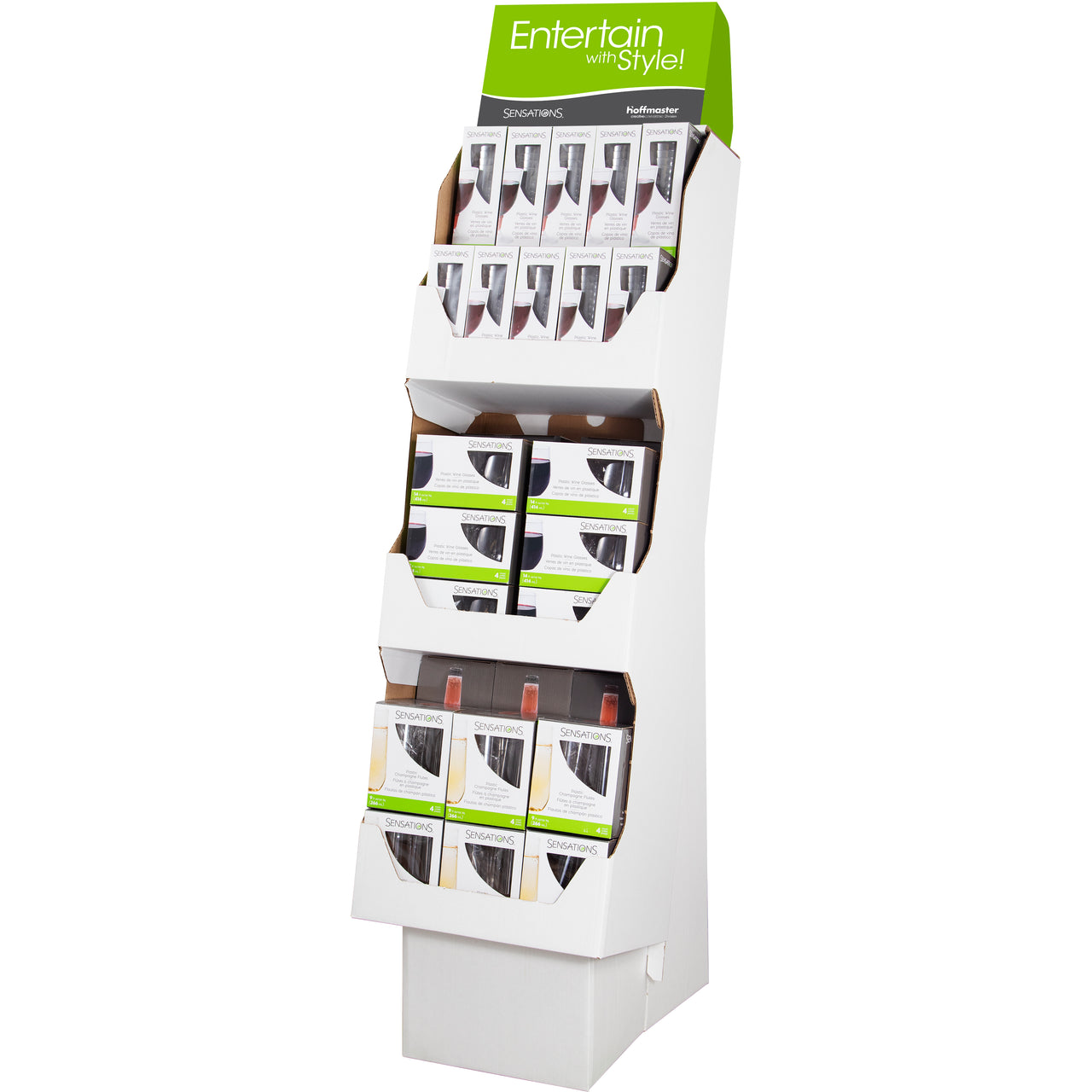 60 Pack Premium Plastic Drinkware Retail Floor Display