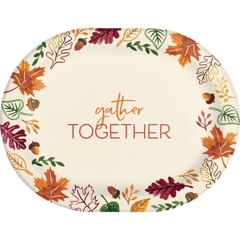 Fall Festivities Paper Oval Platter (Case of 96) by Creative Converting