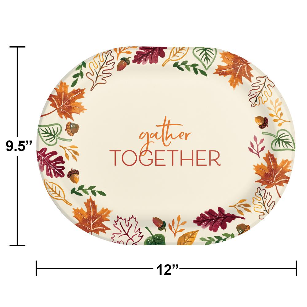 Fall Festivities Paper Oval Platter (Case of 96) by Creative Converting