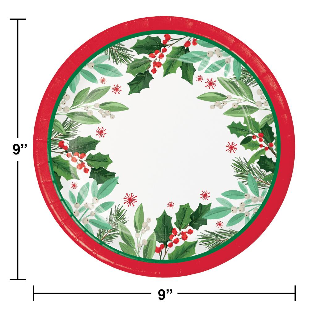 Holly Jolly Christmas Paper Dinner Plate (Case of 96) by Creative Converting