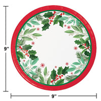 Holly Jolly Christmas Paper Dinner Plate (Case of 96) by Creative Converting