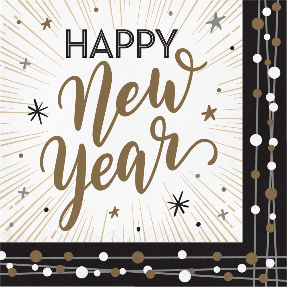 New Years Shimmer Paper Luncheon Napkin (Case of 192) by Creative Converting