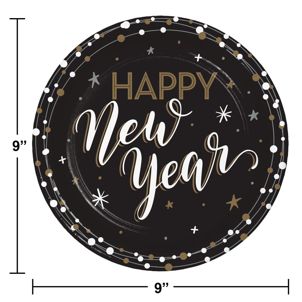 New Years Shimmer Paper Dinner Plate (Case of 96) by Creative Converting