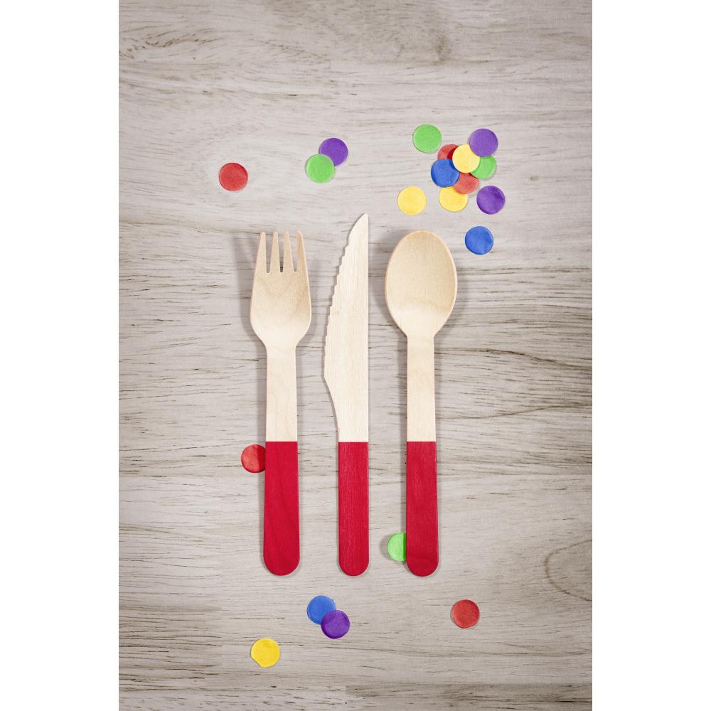 Classic Red Wooden Cutlery, Assorted (Case of 288) by Creative Converting