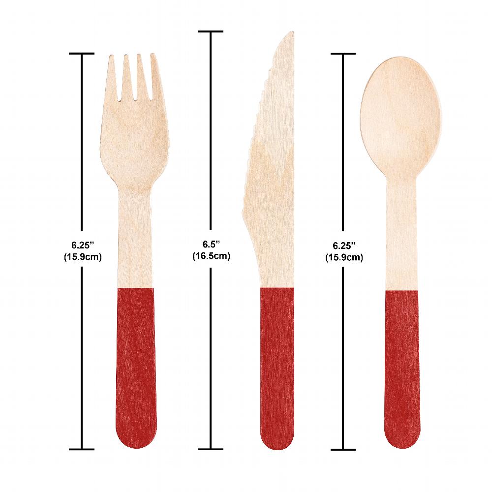 Classic Red Wooden Cutlery, Assorted (Case of 288) by Creative Converting