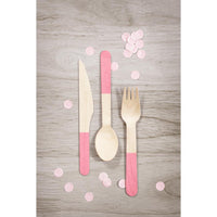 Classic Pink Wooden Cutlery, Assorted (Case of 288) by Creative Converting