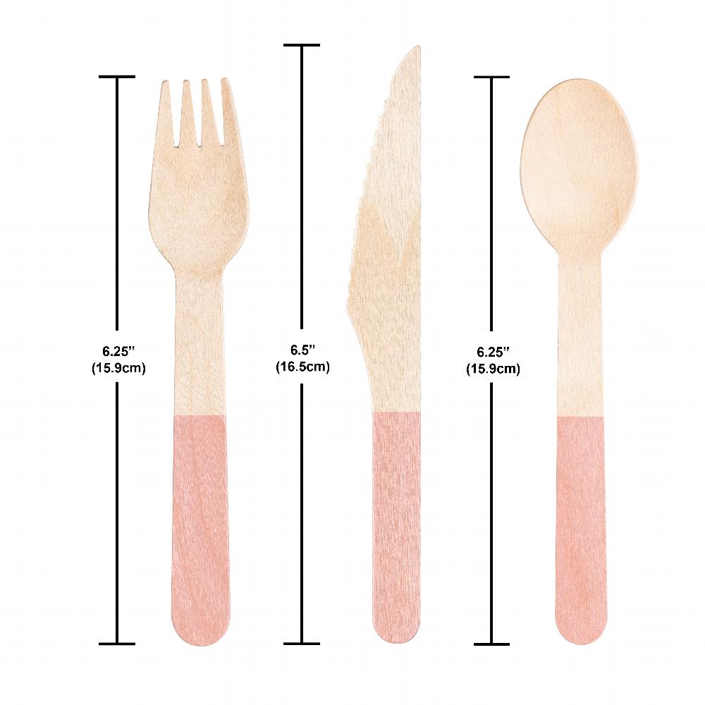 Classic Pink Wooden Cutlery, Assorted (Case of 288) by Creative Converting