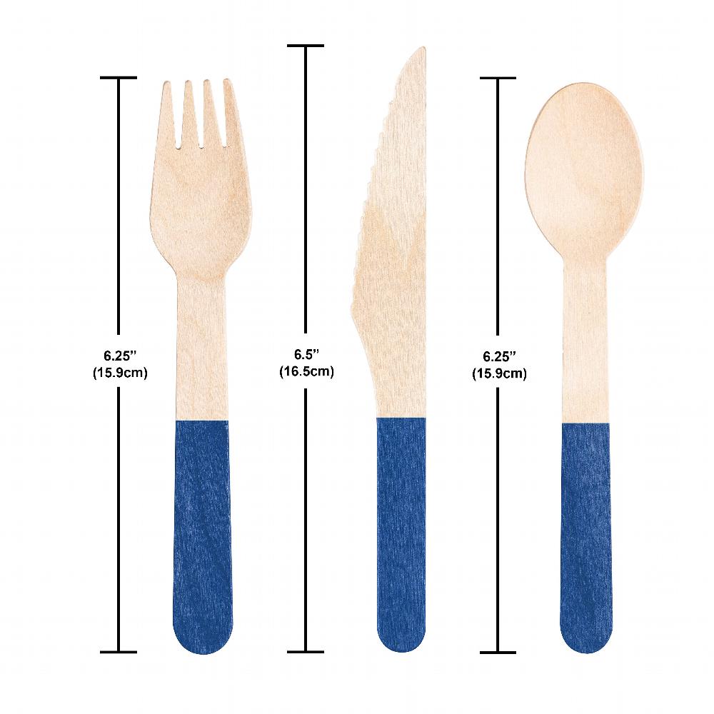 Cobalt Wooden Cutlery, Assorted (Case of 288) by Creative Converting
