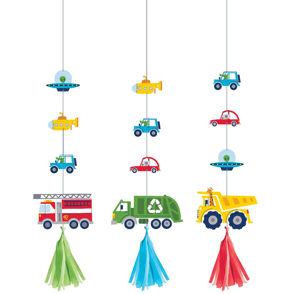 Transportation Time City Life Hanging Cutouts with Tassels (Case of 36) by Creative Converting