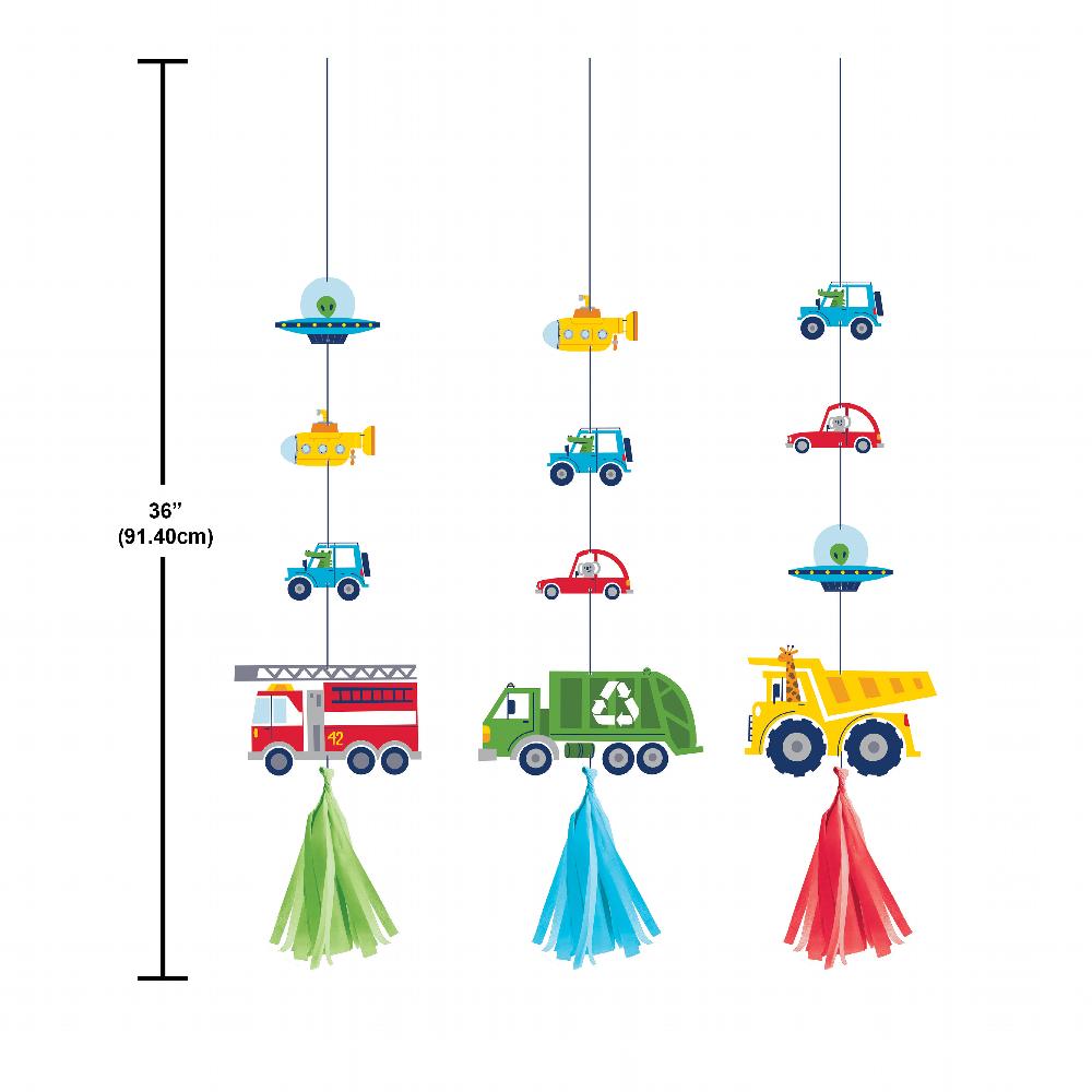 Transportation Time City Life Hanging Cutouts with Tassels (Case of 36) by Creative Converting