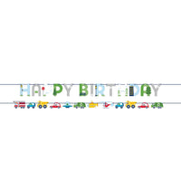 Transportation Time City Life Happy Birthday Letter and Vehicle Ribbon Banners (Case of 24) by Creative Converting