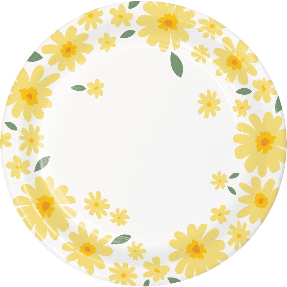 Sweet Daisy Paper Dessert Plate (Case of 96) by Creative Converting
