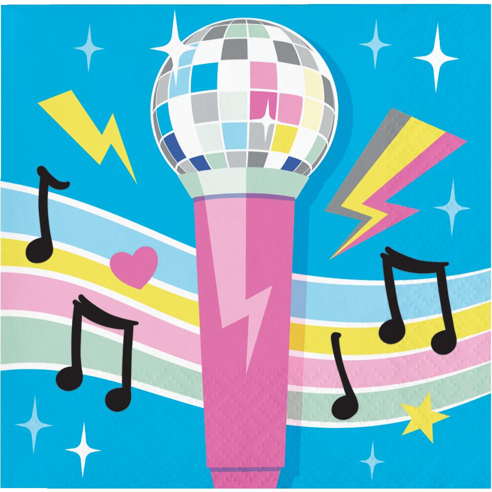 Birthday Beats Disco Party Microphone Paper Beverage Napkins (Case of 192) by Creative Converting
