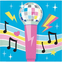 Birthday Beats Disco Party Microphone Paper Beverage Napkins (Case of 192) by Creative Converting