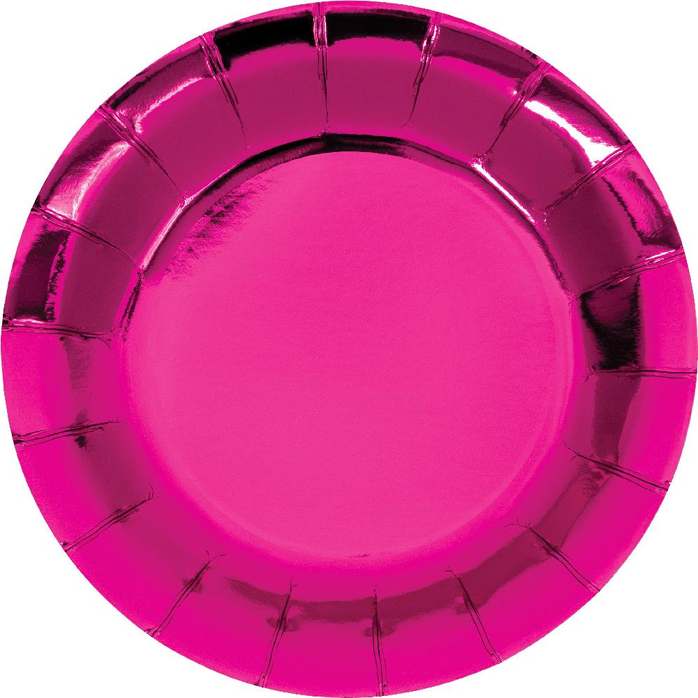 Pink Paper Dessert Plate, Foil (Case of 96) by Creative Converting