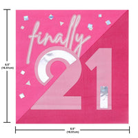 Pink Paper Lunch Napkin, Foil, 21 (Case of 192) by Creative Converting