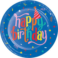 Hats Off Birthday Paper Dinner Plate (Case of 96) by Creative Converting