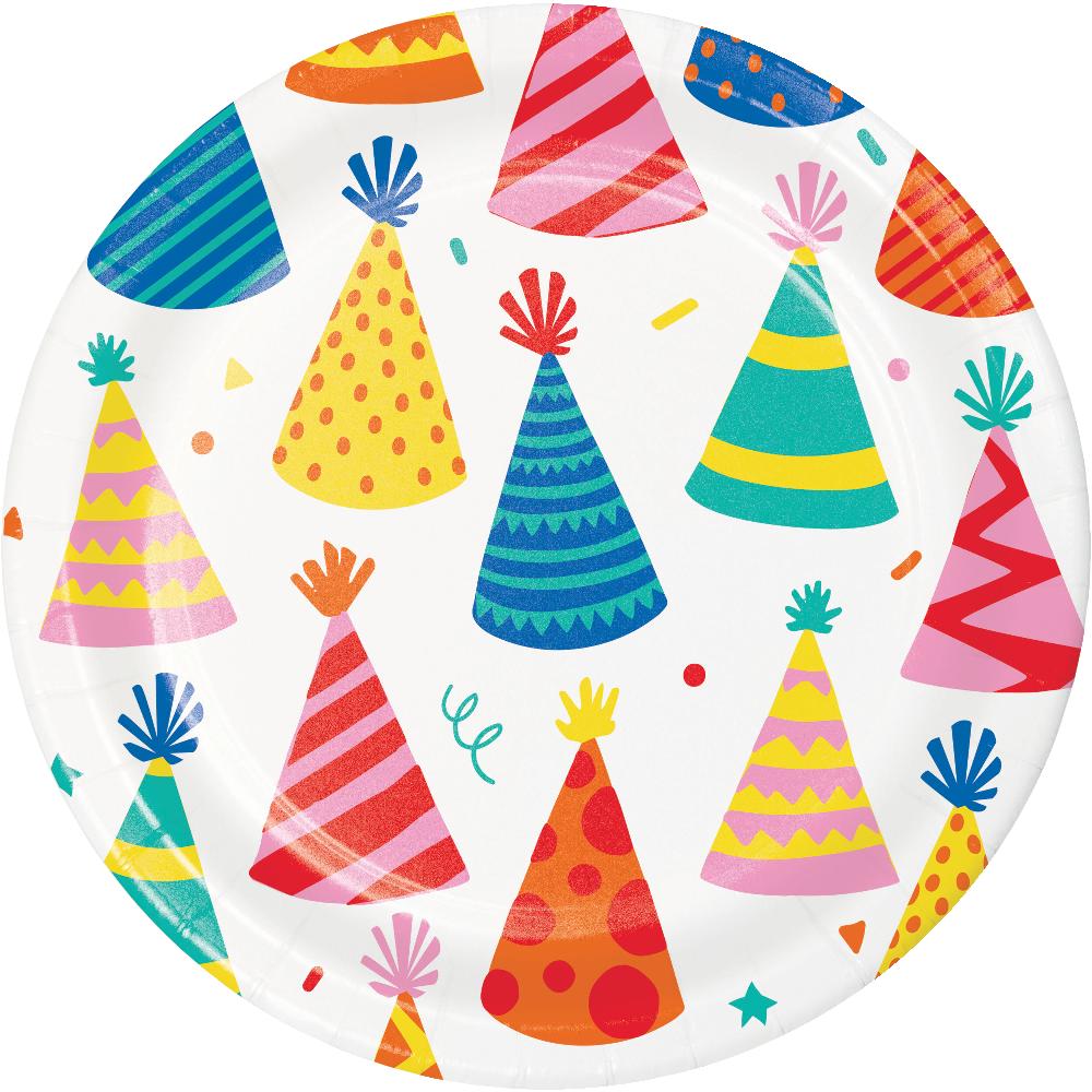 Hats Off Birthday Paper Dessert Plate (Case of 96) by Creative Converting