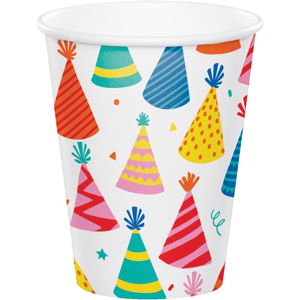 Hats Off Birthday Paper Hot/Cold Cup 9oz. (Case of 96) by Creative Converting
