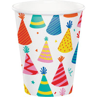 Hats Off Birthday Paper Hot/Cold Cup 9oz. (Case of 96) by Creative Converting