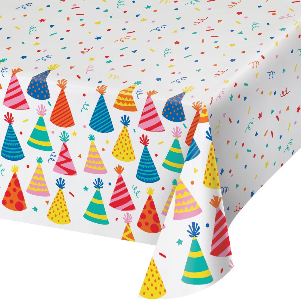 Hats Off Birthday Tablecover, Paper 54"x96" (Case of 6) by Creative Converting