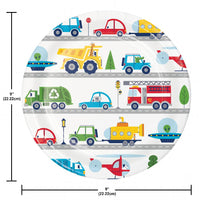 Transportation Time City Life Paper Dinner Plates (Case of 96) by Creative Converting