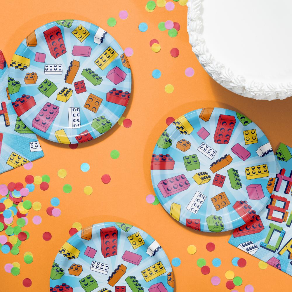 Block Bash Toy Blocks Dessert Plates (Case of 96) by Creative Converting